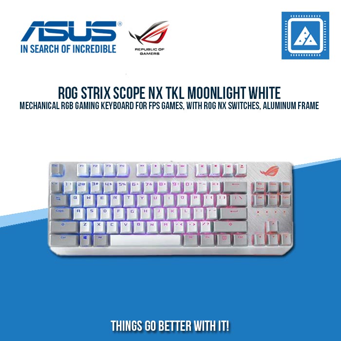 ASUS ROG STRIX SCOPE NX TKL RGB MECHANICAL GAMING KEYBOARD (RED SWITCH) (MOONLIGHT WHITE) ASUS ROG STRIX SCOPE NX TKL RGB MECHANICAL GAMING KEYBOARD (RED SWITCH) (MOONLIGHT WHITE)